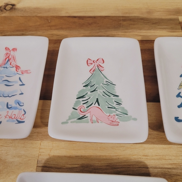 New Peace on Earth Christmas Holiday Appetizer Desert Rectangular Plate / Tray 4 - Picture 3 of 8